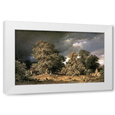 Cemetary White Modern Wood Framed Art Print by Kloss, G.