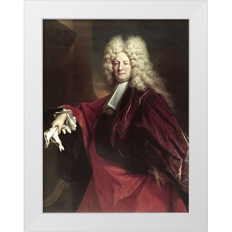 Portrait of An Alderman White Modern Wood Framed Art Print by Largilliere, Nicolas de