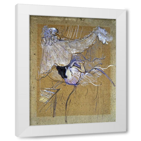 Au Lit White Modern Wood Framed Art Print by Toulouse-Lautrec, Henri