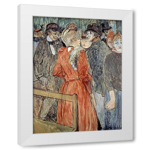 Au Moulin de la Galette White Modern Wood Framed Art Print by Toulouse-Lautrec, Henri