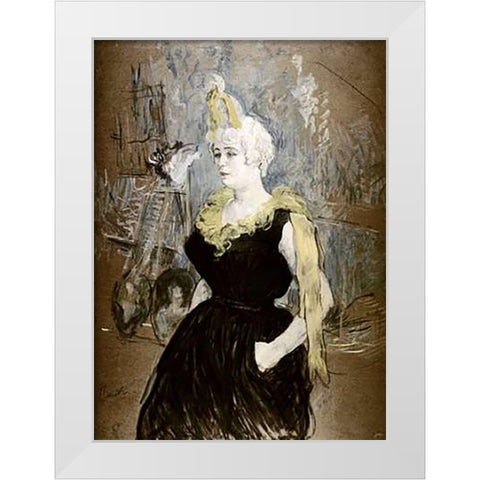 Cha-U-Kao White Modern Wood Framed Art Print by Toulouse-Lautrec, Henri