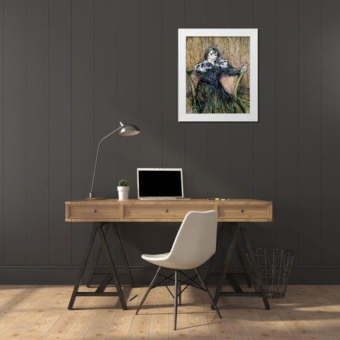Madame Berthe Bady White Modern Wood Framed Art Print by Toulouse-Lautrec, Henri