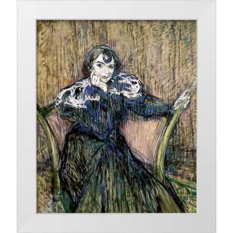 Madame Berthe Bady White Modern Wood Framed Art Print by Toulouse-Lautrec, Henri