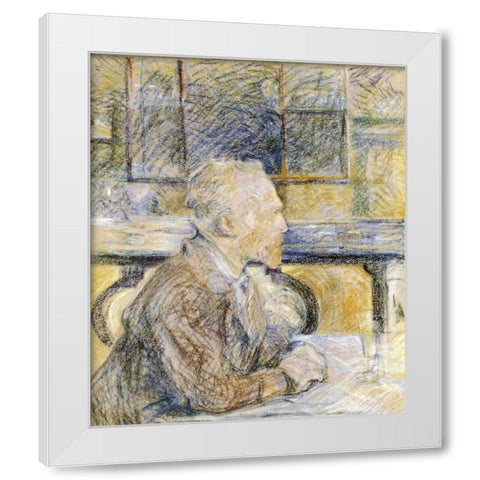 Portrait of Van Gogh White Modern Wood Framed Art Print by Toulouse-Lautrec, Henri
