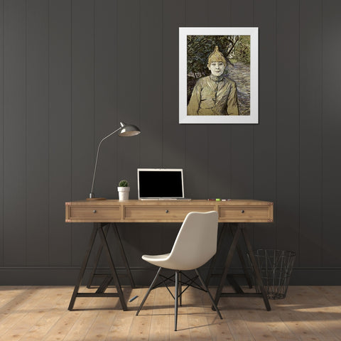 The Prostitute White Modern Wood Framed Art Print by Toulouse-Lautrec, Henri