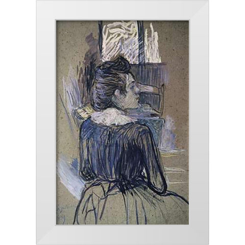 Woman At The Widow White Modern Wood Framed Art Print by Toulouse-Lautrec, Henri