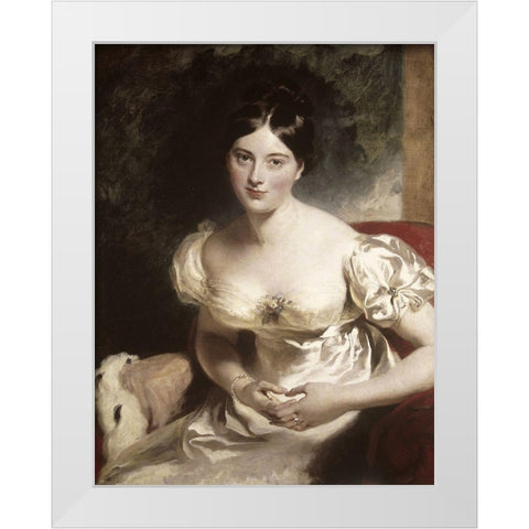 Margaret, Countess of Blessington White Modern Wood Framed Art Print by Lawrence, Sir Thomas