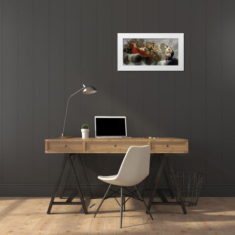 Venus Presents Cupid To Jupiter White Modern Wood Framed Art Print by Le Sueur, Eustache