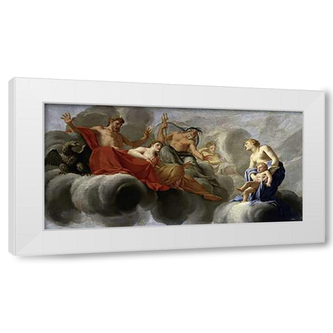 Venus Presents Cupid To Jupiter White Modern Wood Framed Art Print by Le Sueur, Eustache