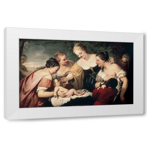 Finding of Moses White Modern Wood Framed Art Print by Liberi, Pietro