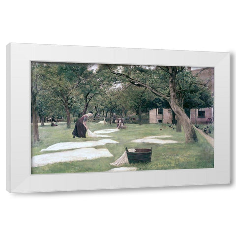 Bleaching Ground White Modern Wood Framed Art Print by Liebermann, Max
