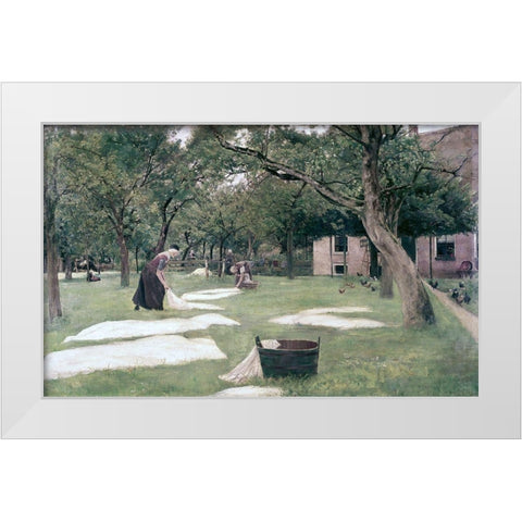Bleaching Ground White Modern Wood Framed Art Print by Liebermann, Max
