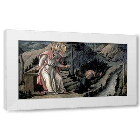 Vision of Saint Augustine White Modern Wood Framed Art Print by Lippi, Filippo