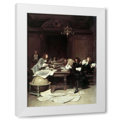 A Ship For Van Tromp White Modern Wood Framed Art Print by Lucas, John Seymour