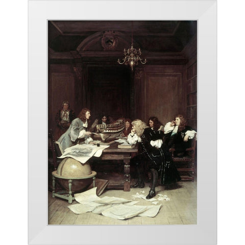 A Ship For Van Tromp White Modern Wood Framed Art Print by Lucas, John Seymour