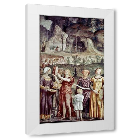 Jews Praising God White Modern Wood Framed Art Print by Luini, Bernardino
