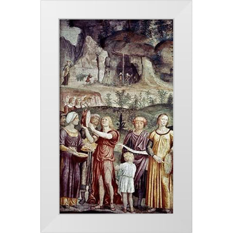 Jews Praising God White Modern Wood Framed Art Print by Luini, Bernardino