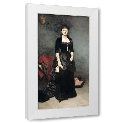 Duchess of Berwick and Alba White Modern Wood Framed Art Print by Madrazo y Garreta, Raimundo de