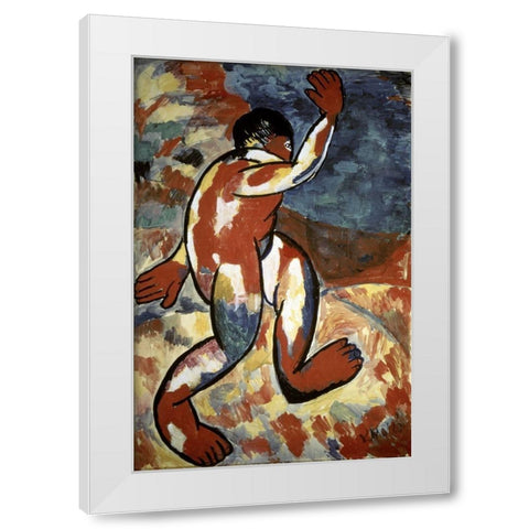 Bather White Modern Wood Framed Art Print by Malevich, Kazimir