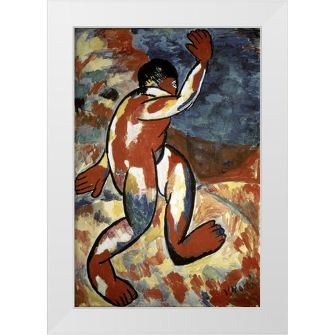 Bather White Modern Wood Framed Art Print by Malevich, Kazimir