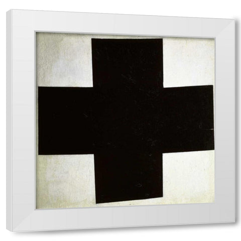 Black Cross White Modern Wood Framed Art Print by Malevich, Kazimir