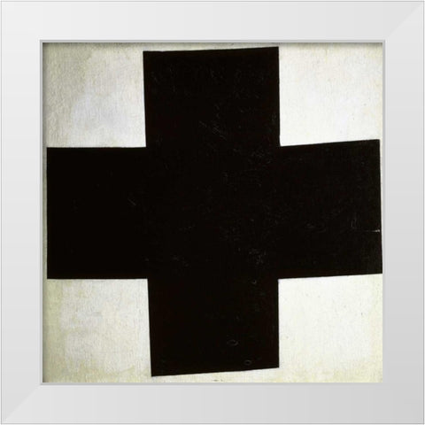 Black Cross White Modern Wood Framed Art Print by Malevich, Kazimir