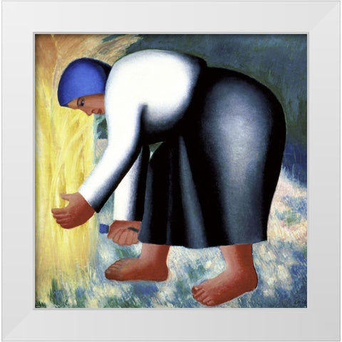 Farmers Wife II White Modern Wood Framed Art Print by Malevich, Kazimir