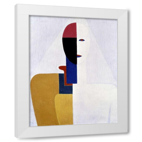 Female Torso II White Modern Wood Framed Art Print by Malevich, Kazimir