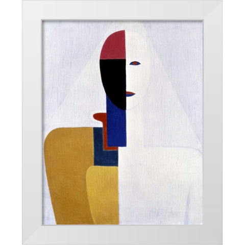 Female Torso II White Modern Wood Framed Art Print by Malevich, Kazimir