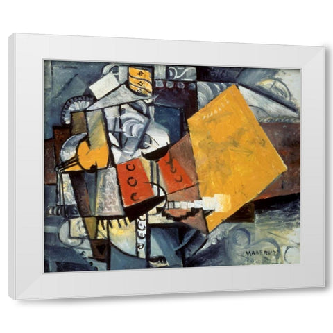 Guardsman White Modern Wood Framed Art Print by Malevich, Kazimir