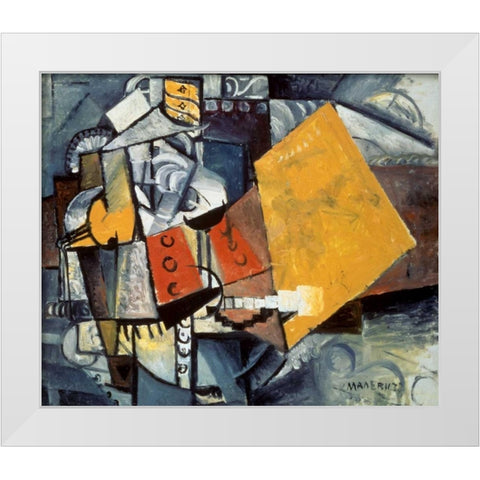 Guardsman White Modern Wood Framed Art Print by Malevich, Kazimir