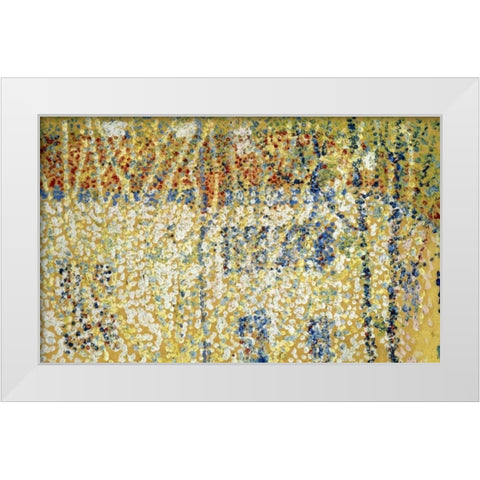 Landscape and Cottage White Modern Wood Framed Art Print by Malevich, Kazimir