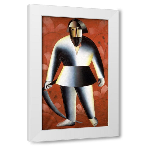 Mower White Modern Wood Framed Art Print by Malevich, Kazimir
