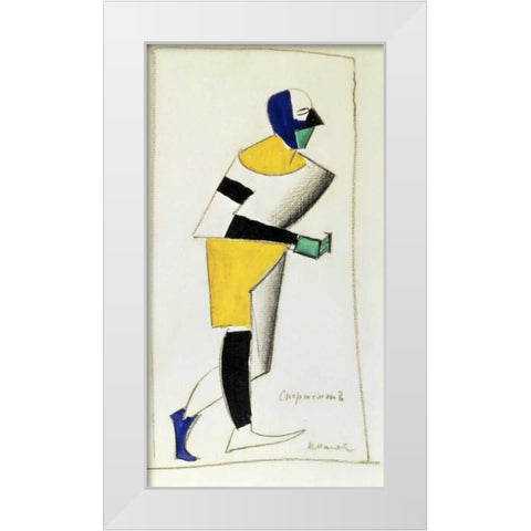 The Sportsman White Modern Wood Framed Art Print by Malevich, Kazimir