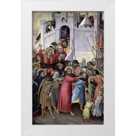 Carrying of The Cross White Modern Wood Framed Art Print by Martini, Simone