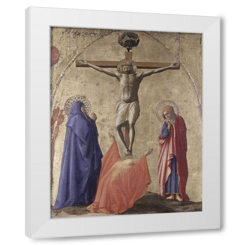 Crucifixion White Modern Wood Framed Art Print by Masaccio,
