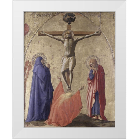 Crucifixion White Modern Wood Framed Art Print by Masaccio,