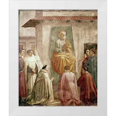 St. Peter In The Teachers Chair White Modern Wood Framed Art Print by Masaccio,