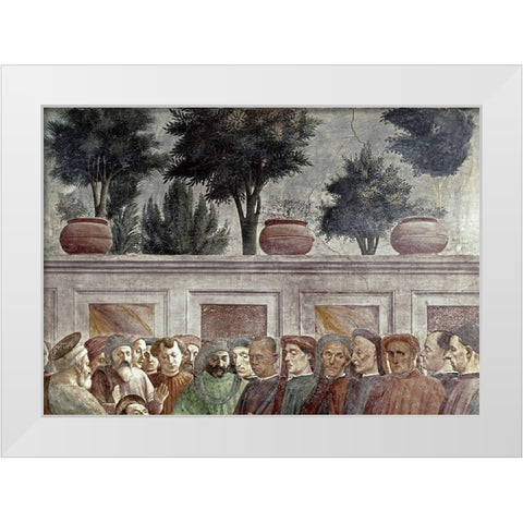 St. Peter Resurrects The Child of Theophilus White Modern Wood Framed Art Print by Masaccio,