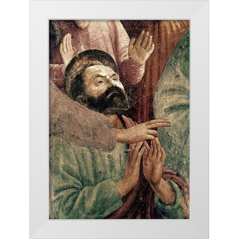 St. Peter Resurrects The Child of Theophilus White Modern Wood Framed Art Print by Masaccio,