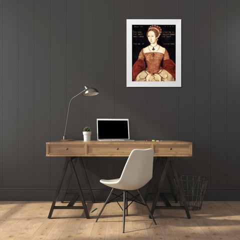 Queen Mary I White Modern Wood Framed Art Print by Master John,