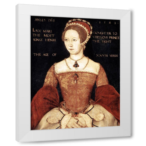 Queen Mary I White Modern Wood Framed Art Print by Master John,