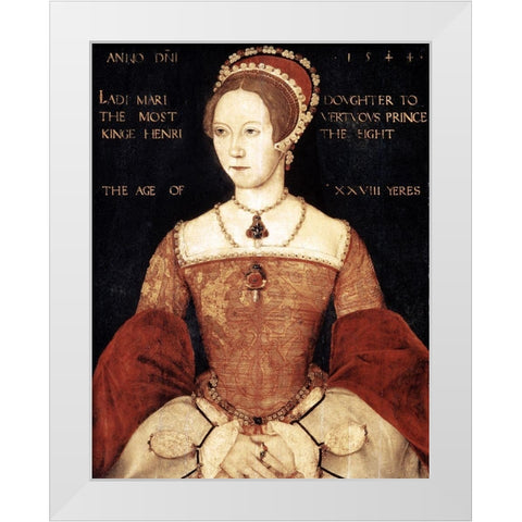 Queen Mary I White Modern Wood Framed Art Print by Master John,