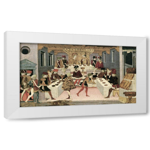 Story of Alatiel - Detail White Modern Wood Framed Art Print by Master of Jarves Cassoni,