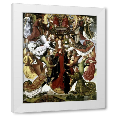 Mary Queen of Heaven - The St. Lucy Legend White Modern Wood Framed Art Print by Master of the St. Lucy Legend