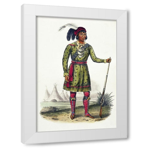 Osceola, a Seminole Leader White Modern Wood Framed Art Print by McKenney, Thomas Lorraine
