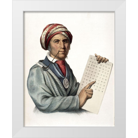 Sequoyah White Modern Wood Framed Art Print by McKenney, Thomas Lorraine