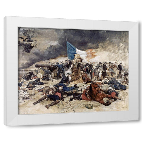 Seige of Paris White Modern Wood Framed Art Print by Meissonier, Jean Louis Ernest