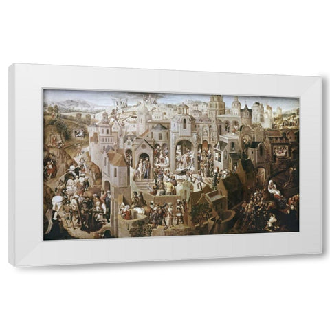 Passion of Christ White Modern Wood Framed Art Print by Memling, Hans
