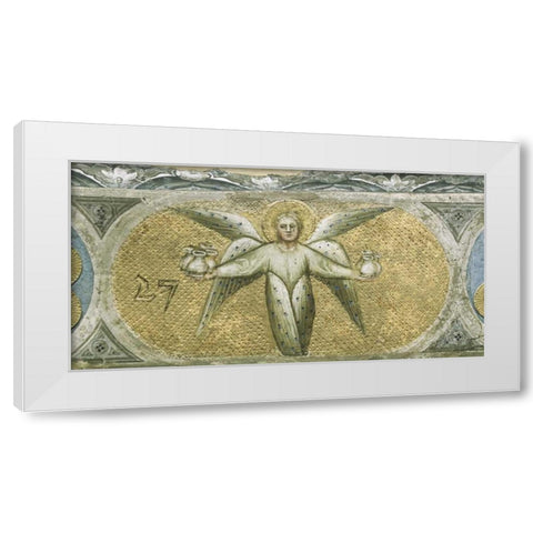 Angel With Seven Cruets For The Scourges White Modern Wood Framed Art Print by De Menabuoi, Giusto